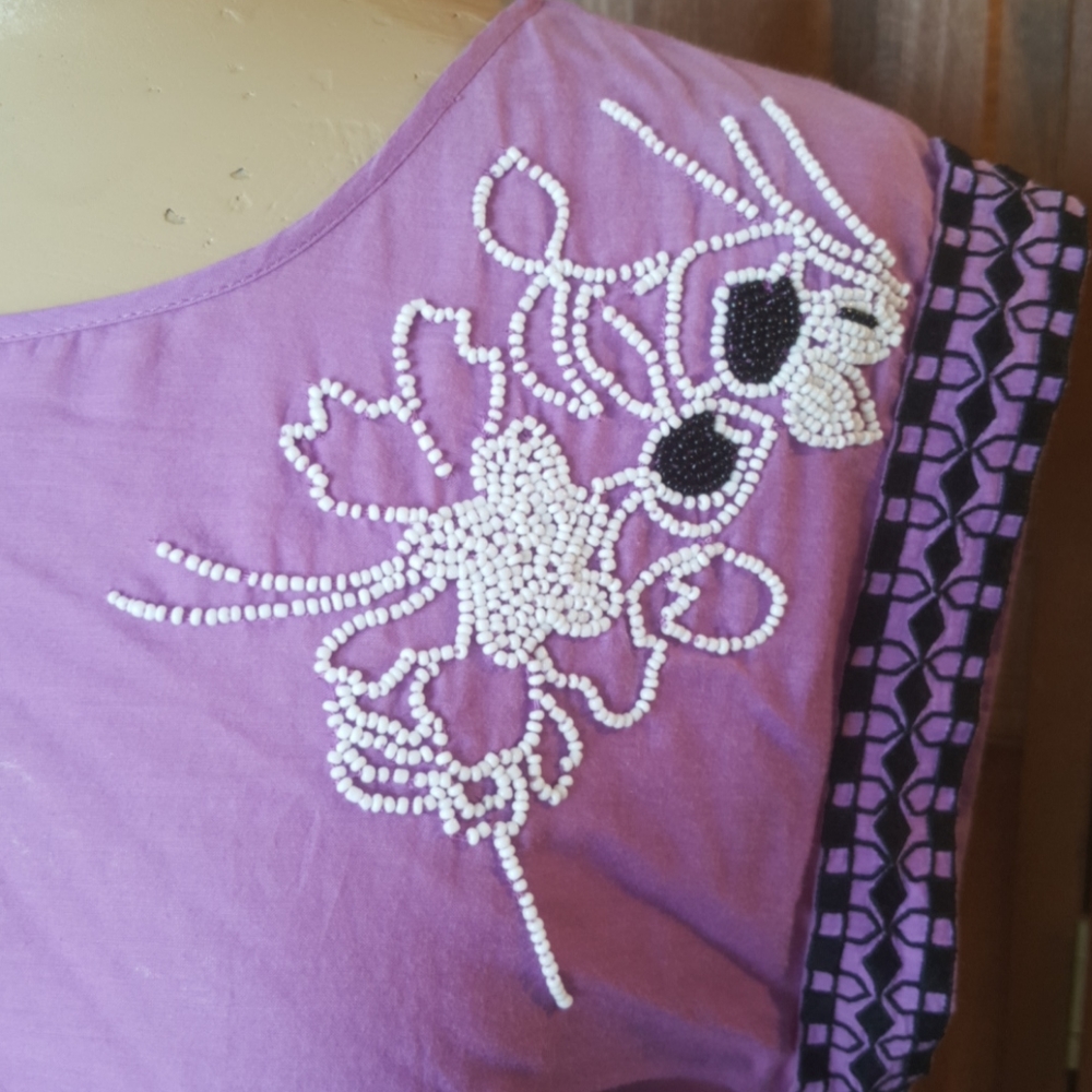 Anthropologie NWOT LeifNotes Beaded Embellished Top Blouse - Picture 2 of 8